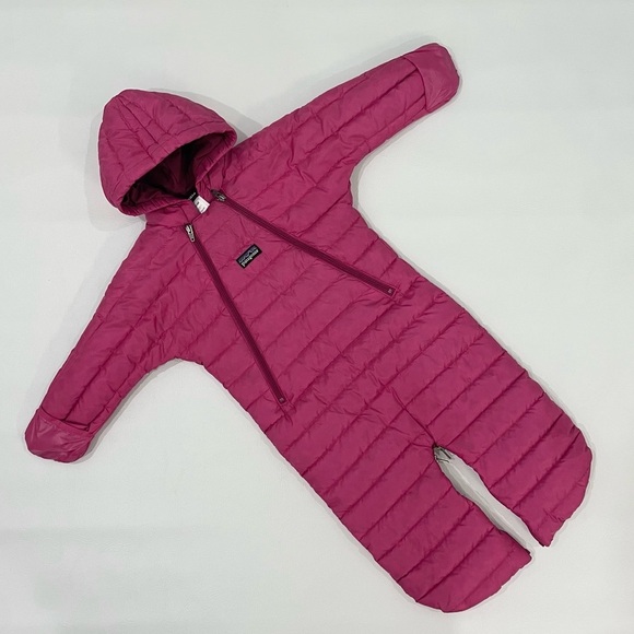 Patagonia Other - Patagonia Fuchsia Pink Hi-Loft Down Filled Bunting Bag Snowsuit 6 months bin 3J